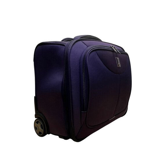 Travelpro Unisex Purple With Dual Zippers Rolling Carry-On Luggage Size M - Picture 4 of 11